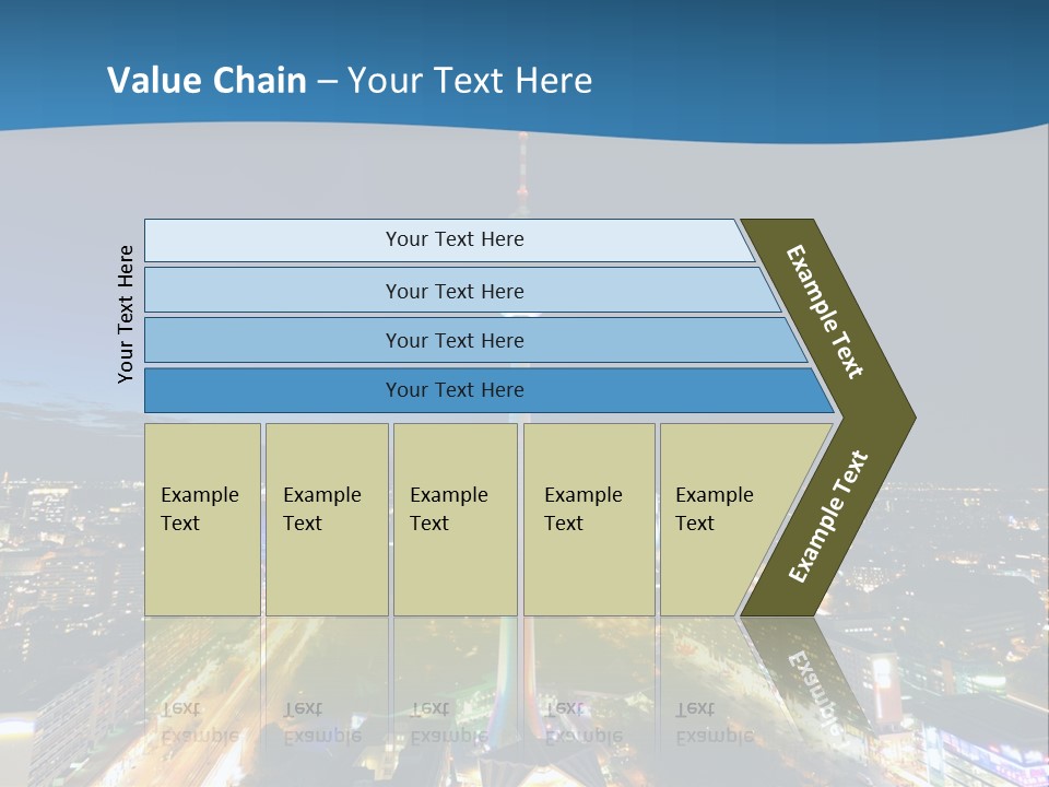 A View Of A City At Night From A High Point Of View PowerPoint Template