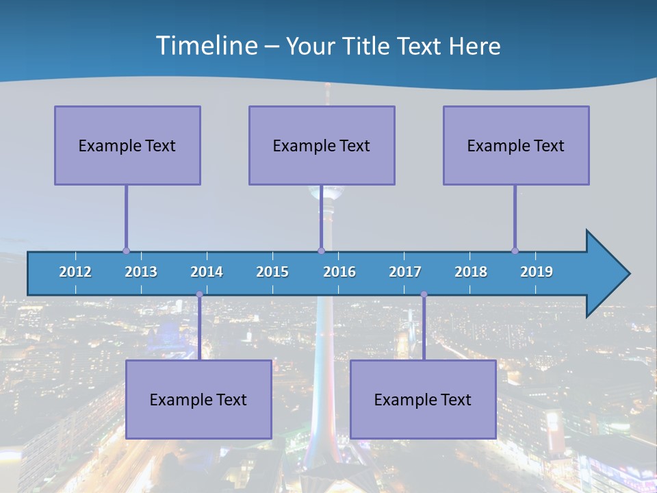 A View Of A City At Night From A High Point Of View PowerPoint Template