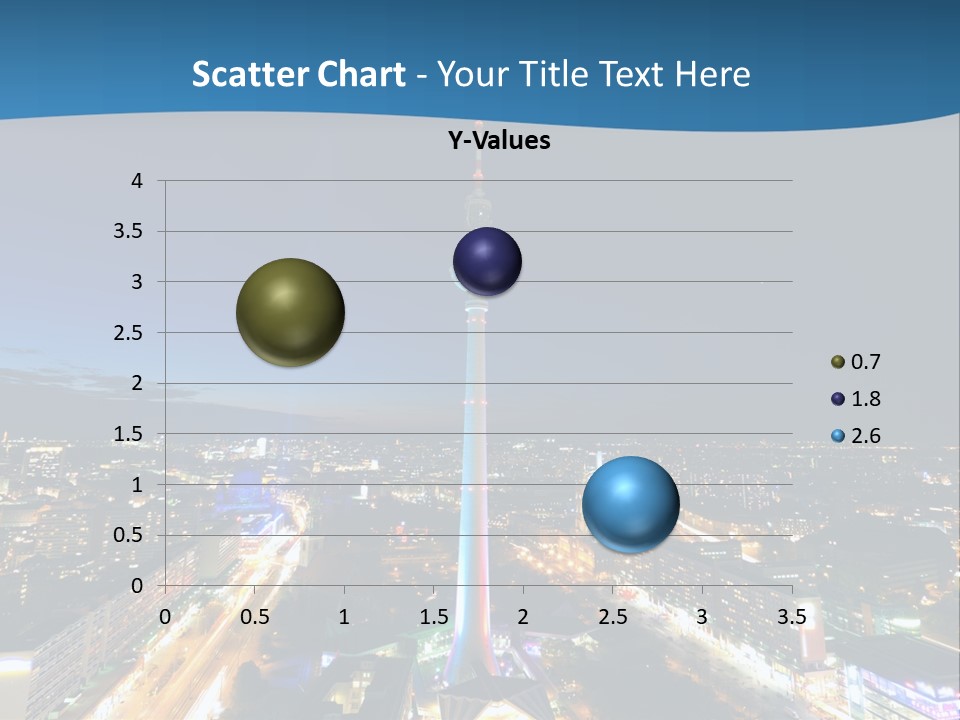 A View Of A City At Night From A High Point Of View PowerPoint Template