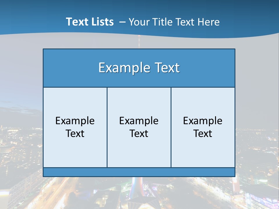 A View Of A City At Night From A High Point Of View PowerPoint Template