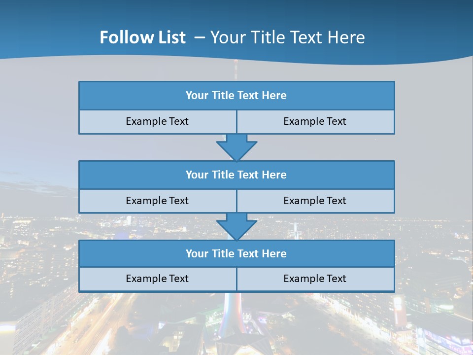 A View Of A City At Night From A High Point Of View PowerPoint Template