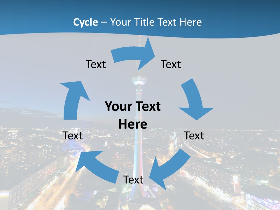 A View Of A City At Night From A High Point Of View PowerPoint Template