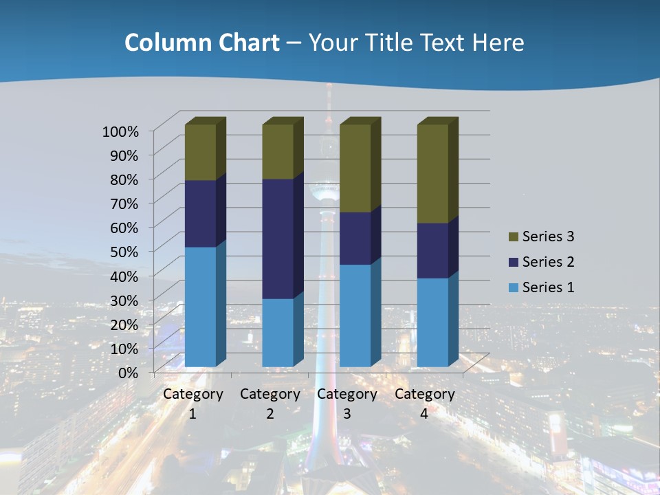 A View Of A City At Night From A High Point Of View PowerPoint Template