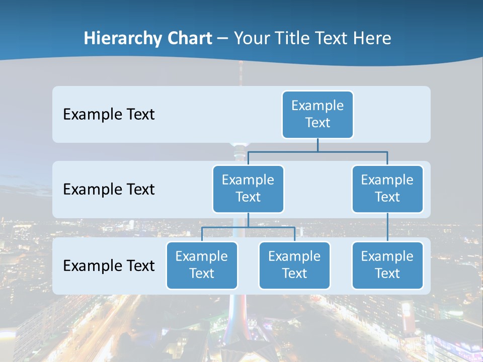 A View Of A City At Night From A High Point Of View PowerPoint Template