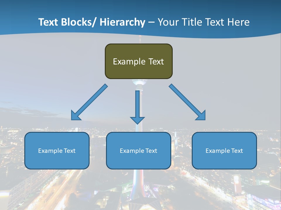 A View Of A City At Night From A High Point Of View PowerPoint Template