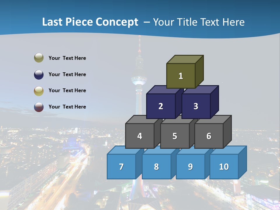 A View Of A City At Night From A High Point Of View PowerPoint Template