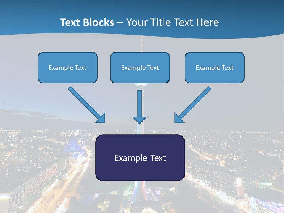 A View Of A City At Night From A High Point Of View PowerPoint Template