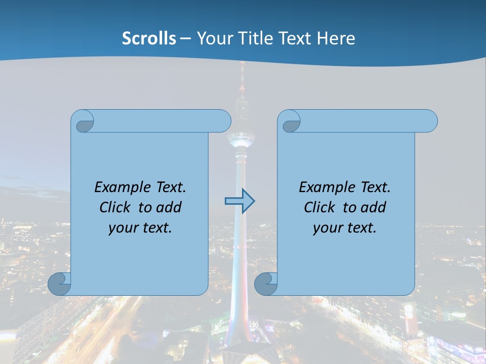 A View Of A City At Night From A High Point Of View PowerPoint Template