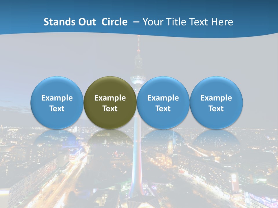 A View Of A City At Night From A High Point Of View PowerPoint Template