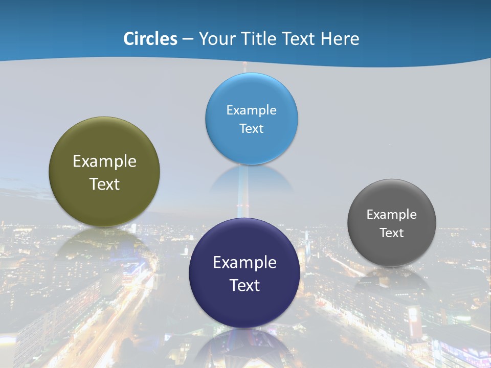 A View Of A City At Night From A High Point Of View PowerPoint Template