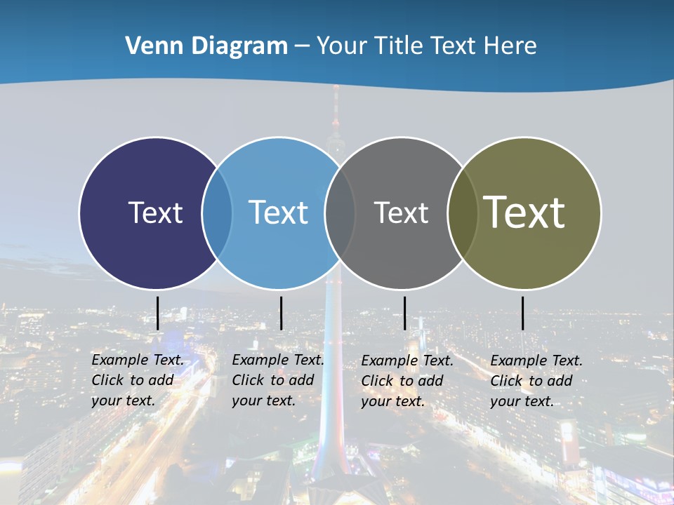 A View Of A City At Night From A High Point Of View PowerPoint Template