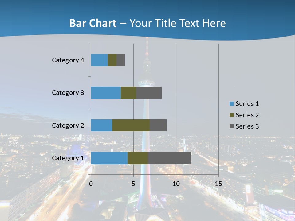 A View Of A City At Night From A High Point Of View PowerPoint Template