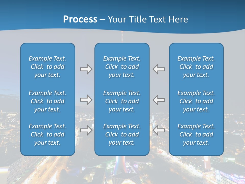 A View Of A City At Night From A High Point Of View PowerPoint Template