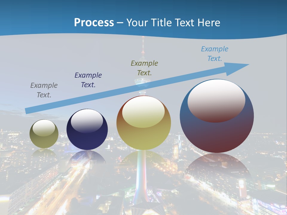 A View Of A City At Night From A High Point Of View PowerPoint Template