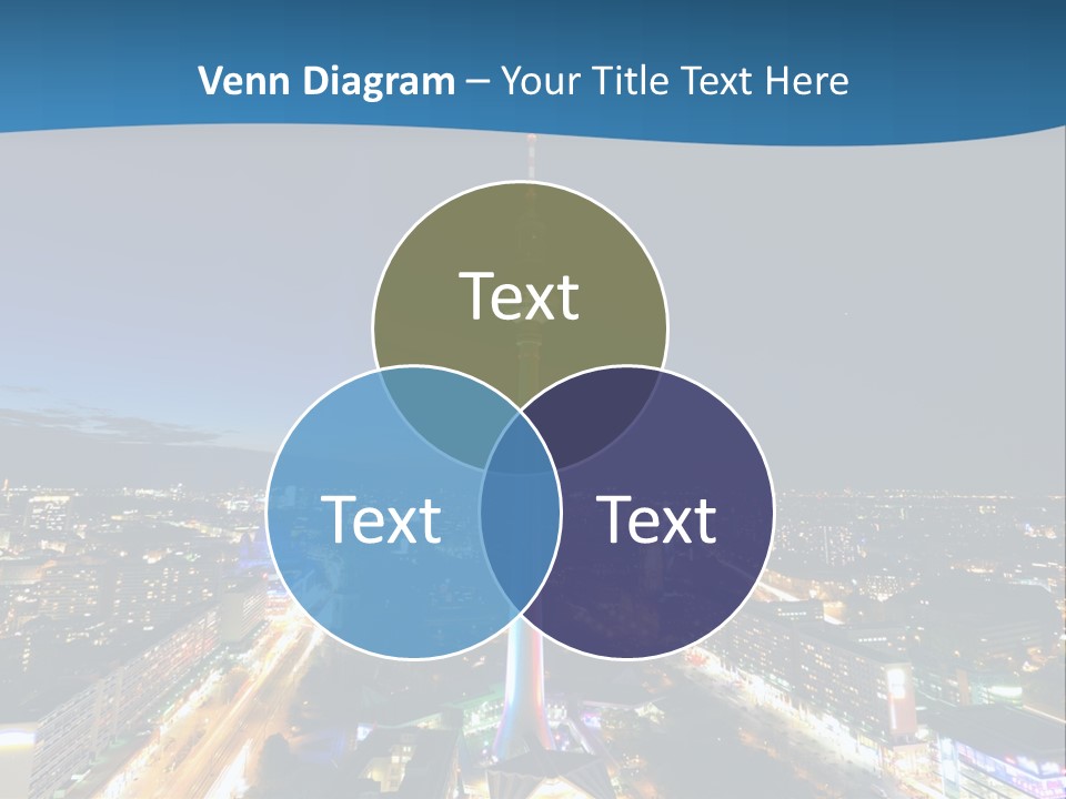 A View Of A City At Night From A High Point Of View PowerPoint Template