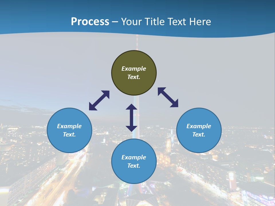 A View Of A City At Night From A High Point Of View PowerPoint Template