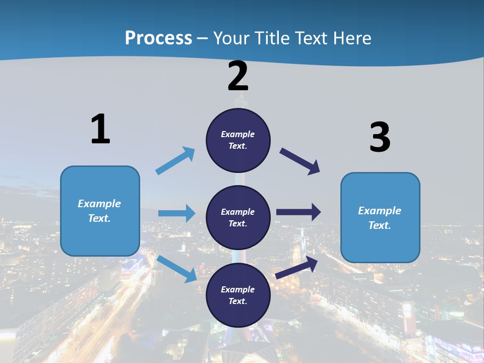 A View Of A City At Night From A High Point Of View PowerPoint Template