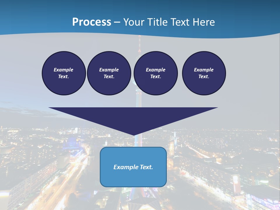 A View Of A City At Night From A High Point Of View PowerPoint Template