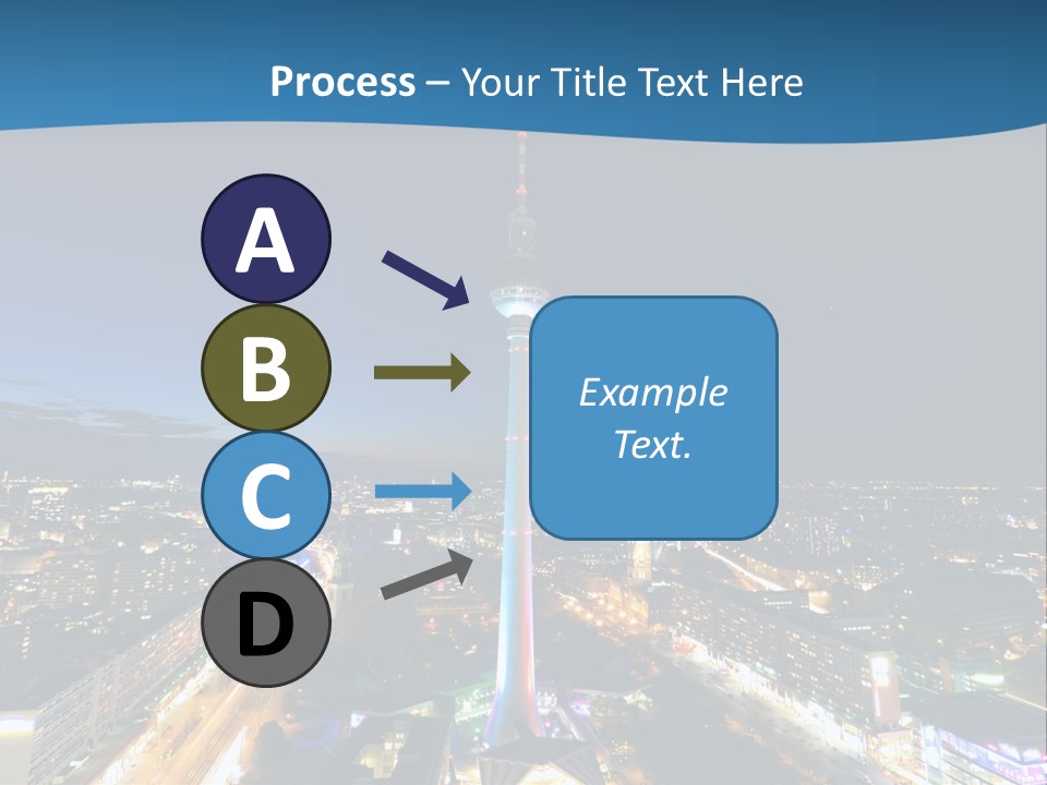 A View Of A City At Night From A High Point Of View PowerPoint Template