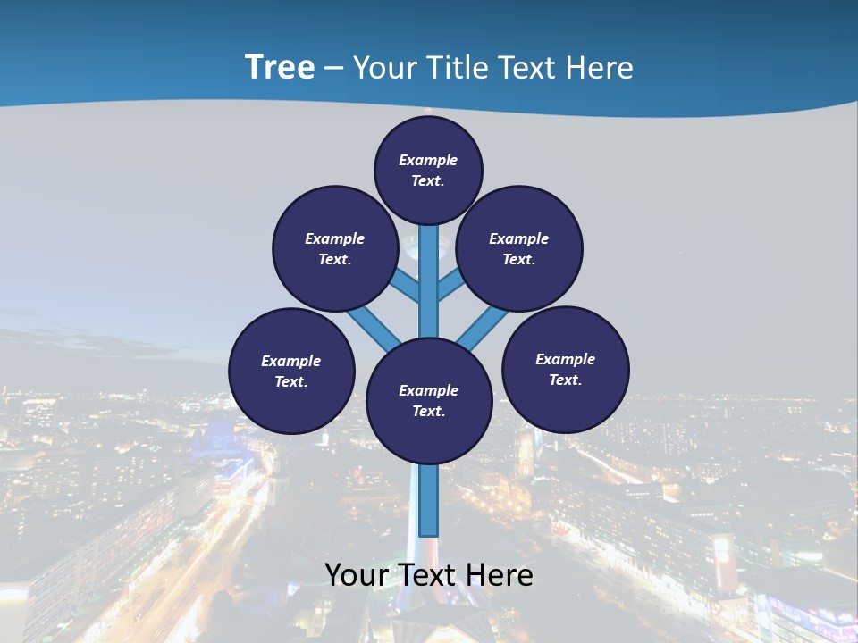 A View Of A City At Night From A High Point Of View PowerPoint Template