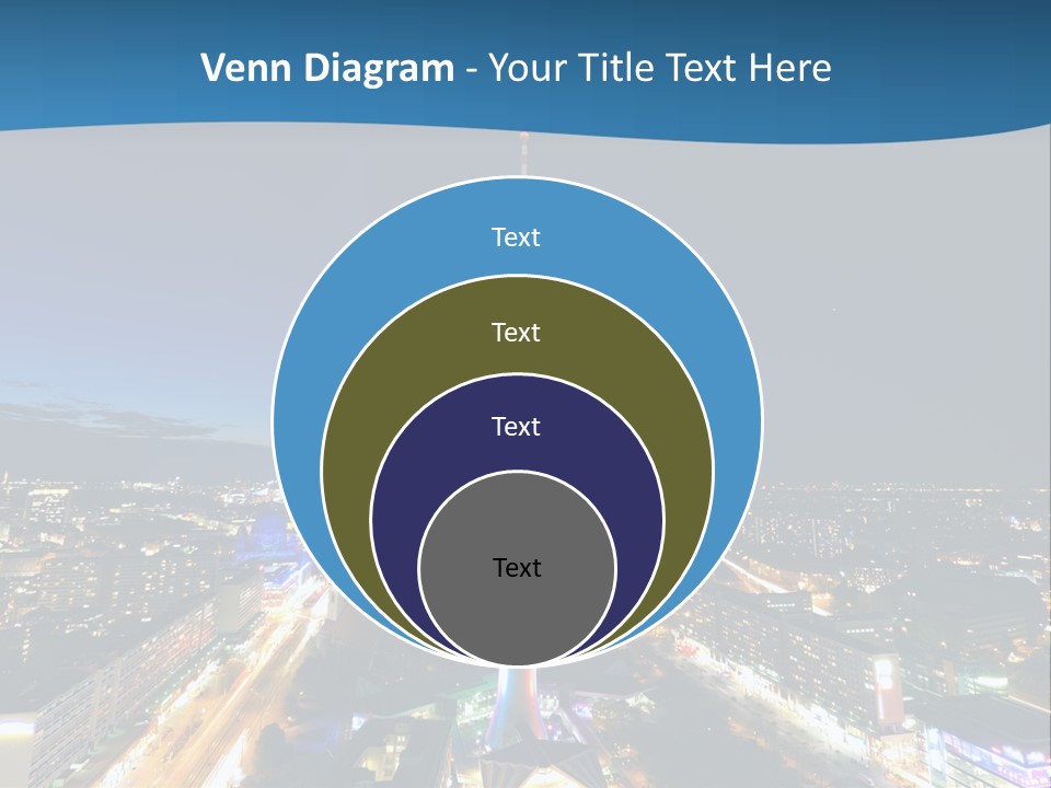 A View Of A City At Night From A High Point Of View PowerPoint Template