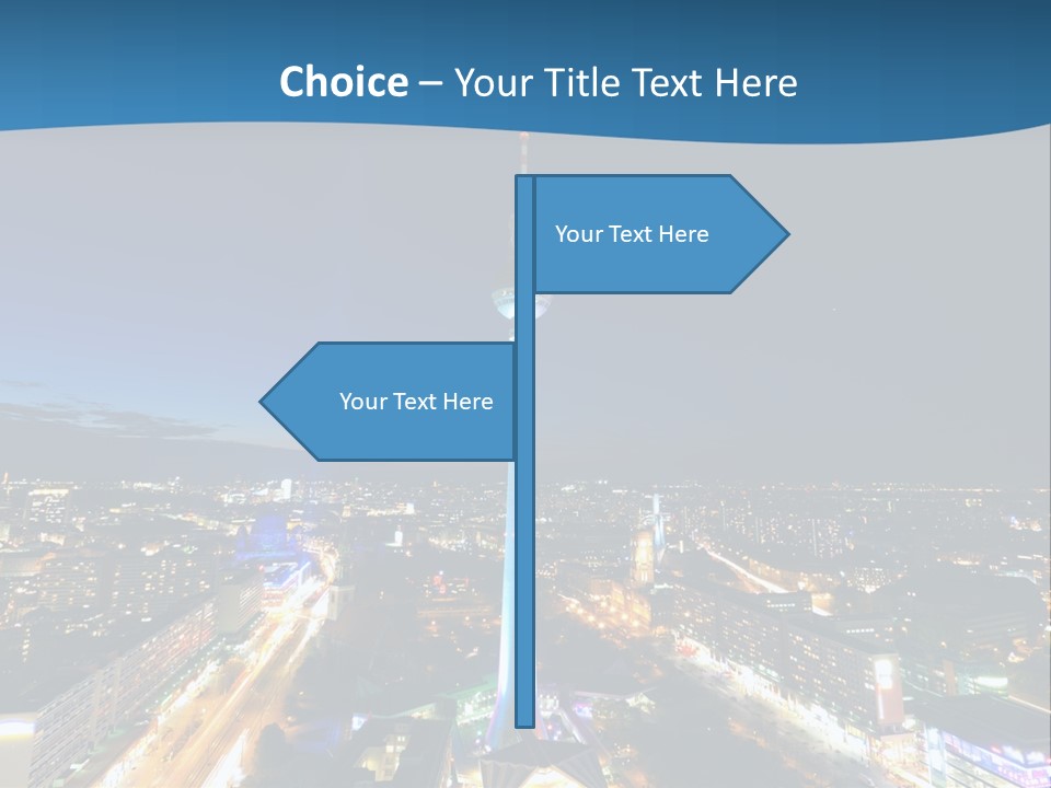 A View Of A City At Night From A High Point Of View PowerPoint Template