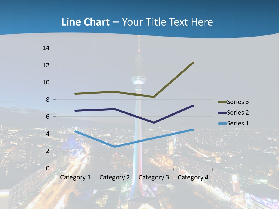 A View Of A City At Night From A High Point Of View PowerPoint Template