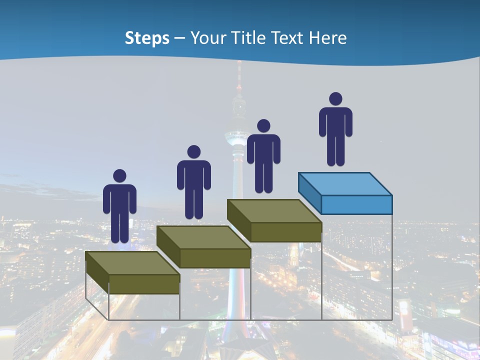 A View Of A City At Night From A High Point Of View PowerPoint Template