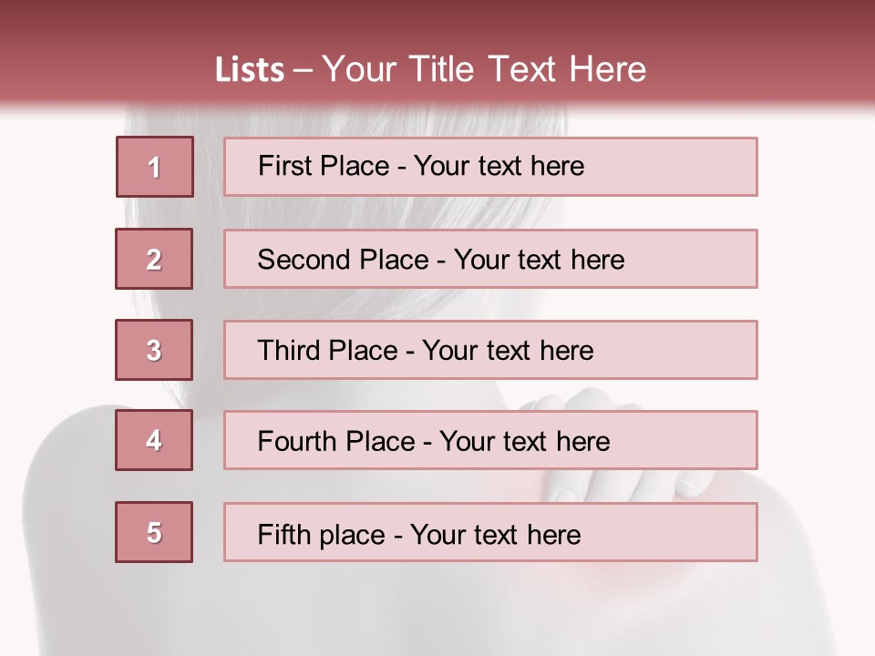 The Back Of A Woman With A Red Spot On Her Shoulder PowerPoint Template