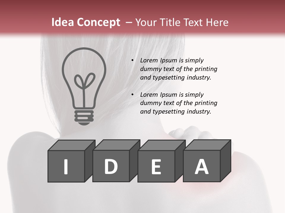 The Back Of A Woman With A Red Spot On Her Shoulder PowerPoint Template