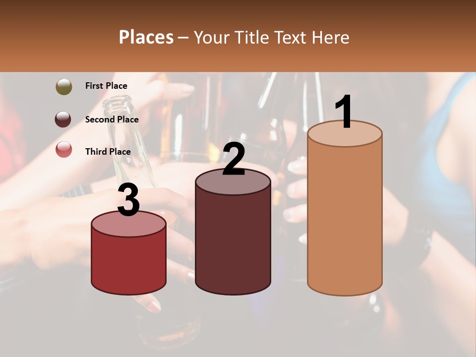 A Group Of People Holding Up Beer Bottles PowerPoint Template