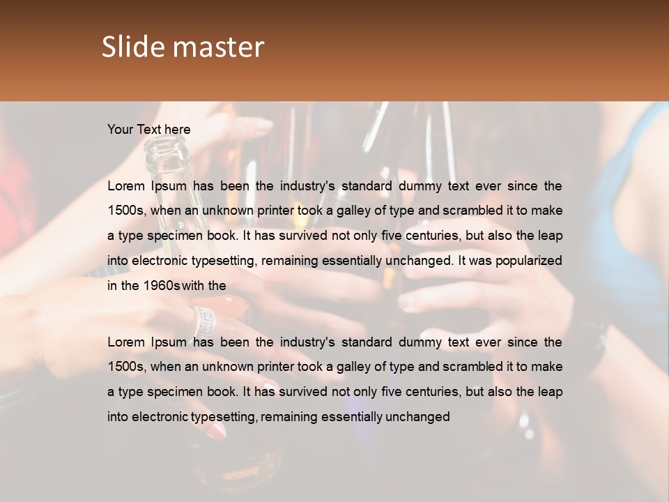 A Group Of People Holding Up Beer Bottles PowerPoint Template