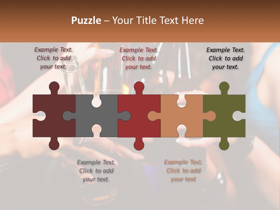 A Group Of People Holding Up Beer Bottles PowerPoint Template