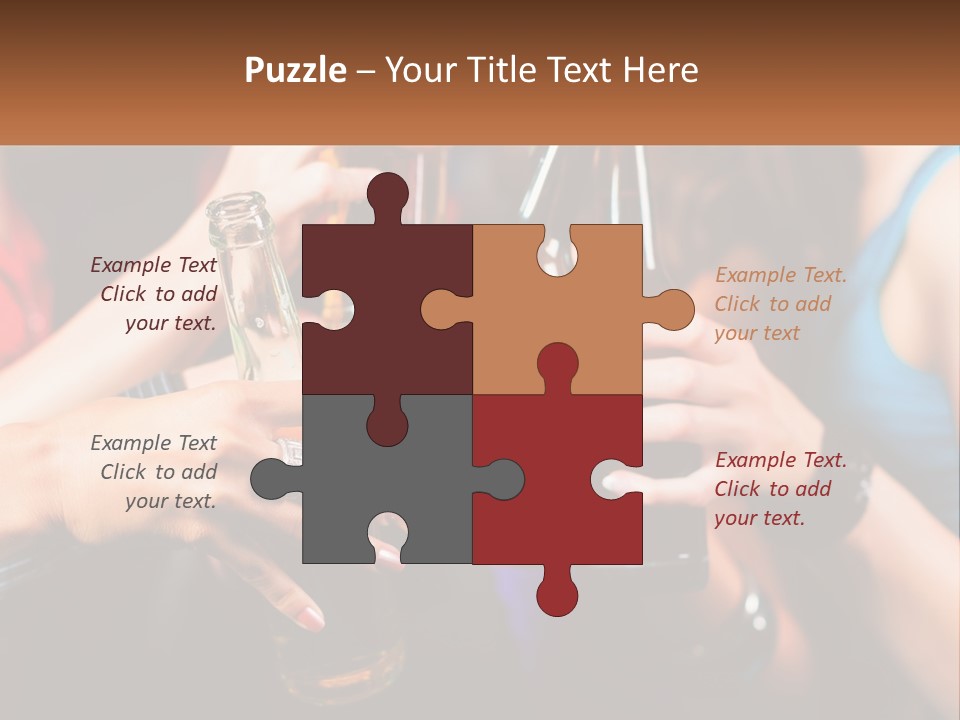 A Group Of People Holding Up Beer Bottles PowerPoint Template