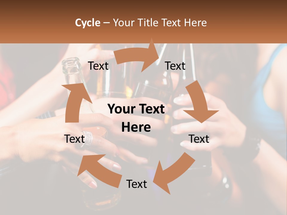 A Group Of People Holding Up Beer Bottles PowerPoint Template