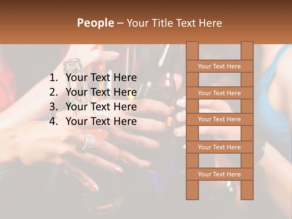 A Group Of People Holding Up Beer Bottles PowerPoint Template