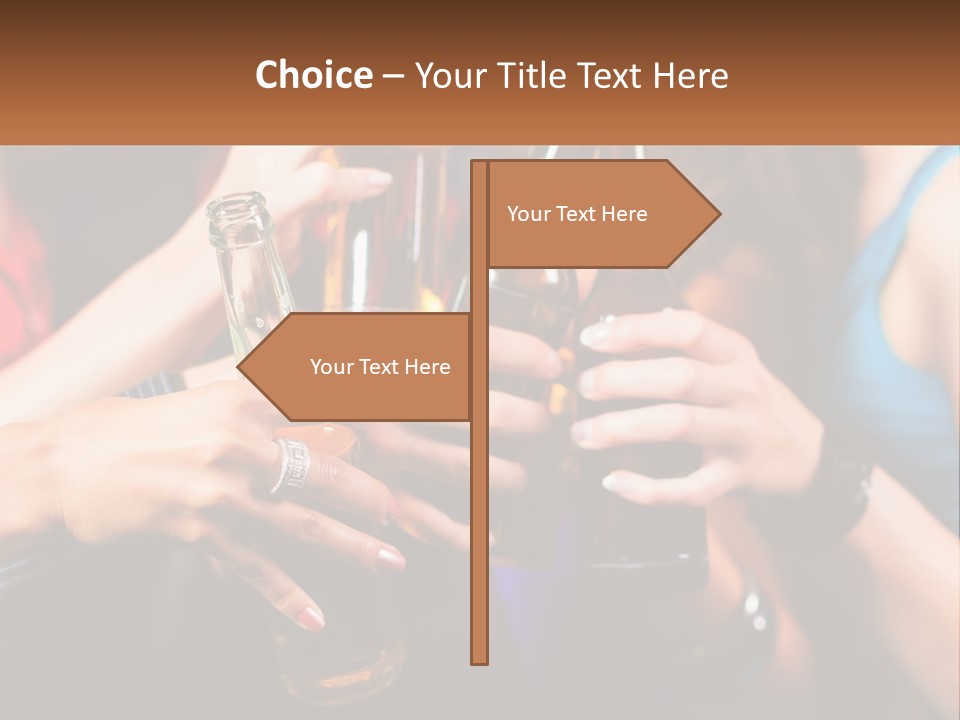 A Group Of People Holding Up Beer Bottles PowerPoint Template