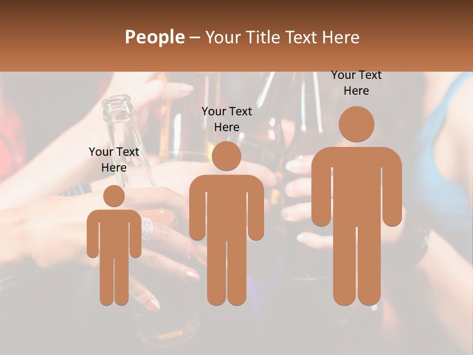 A Group Of People Holding Up Beer Bottles PowerPoint Template
