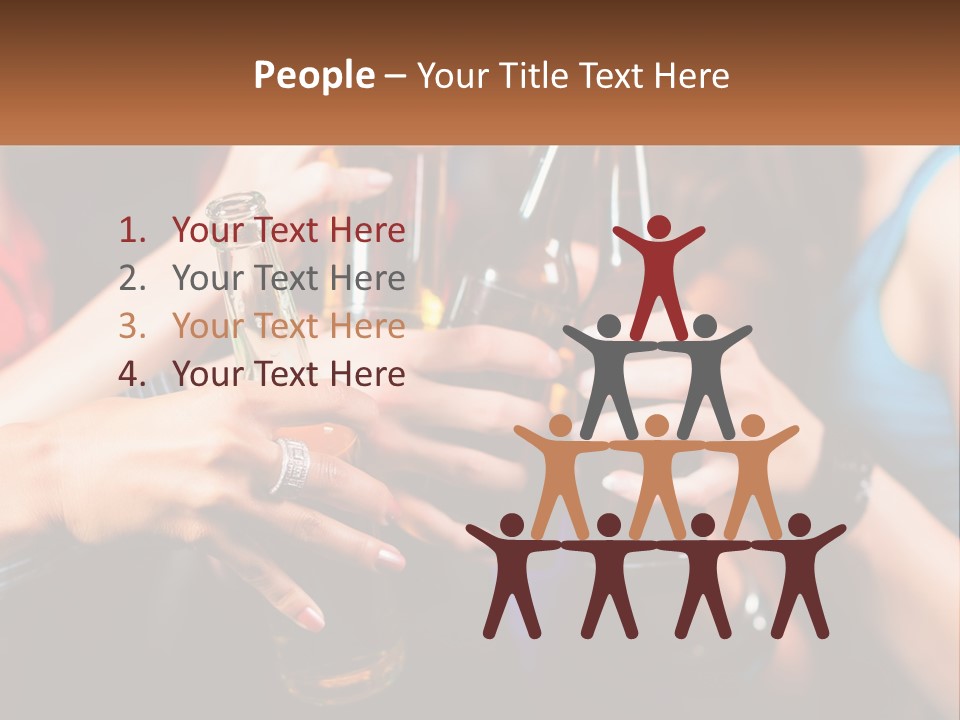 A Group Of People Holding Up Beer Bottles PowerPoint Template