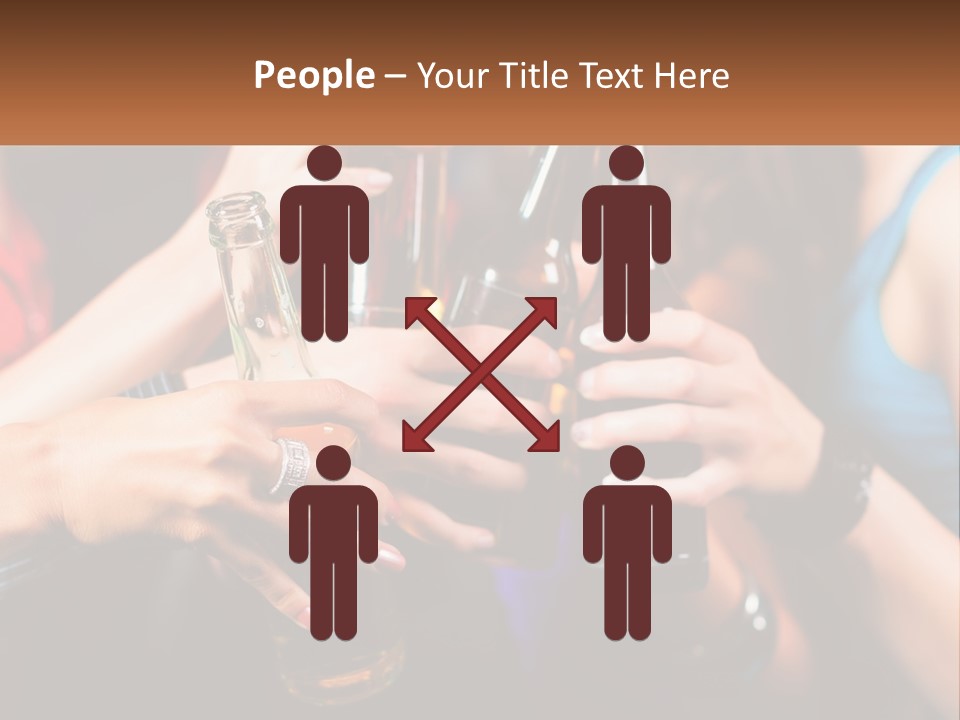 A Group Of People Holding Up Beer Bottles PowerPoint Template
