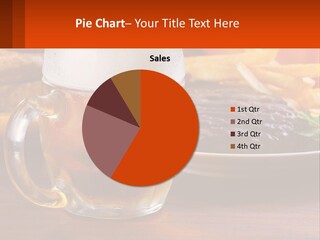A Plate Of Food And A Glass Of Beer On A Table PowerPoint Template