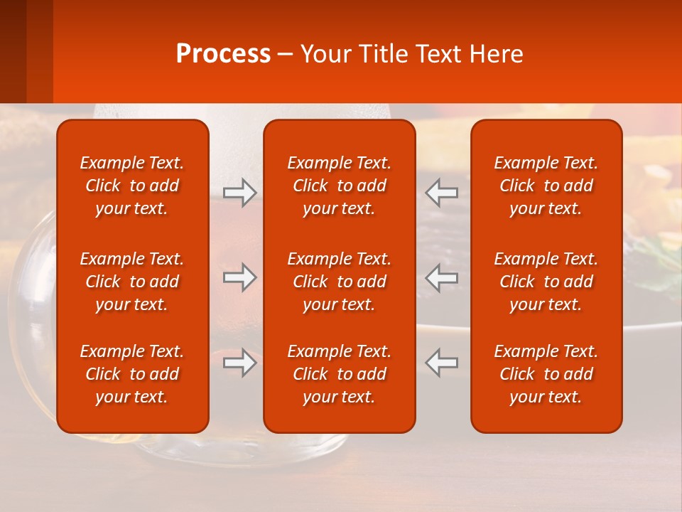 A Plate Of Food And A Glass Of Beer On A Table PowerPoint Template