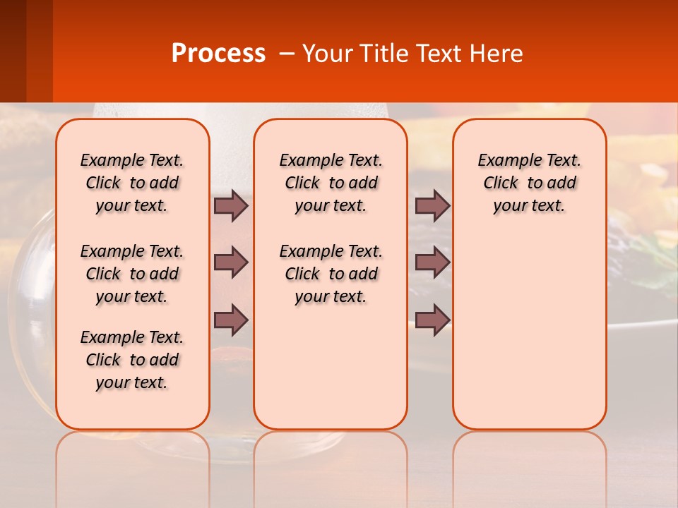 A Plate Of Food And A Glass Of Beer On A Table PowerPoint Template