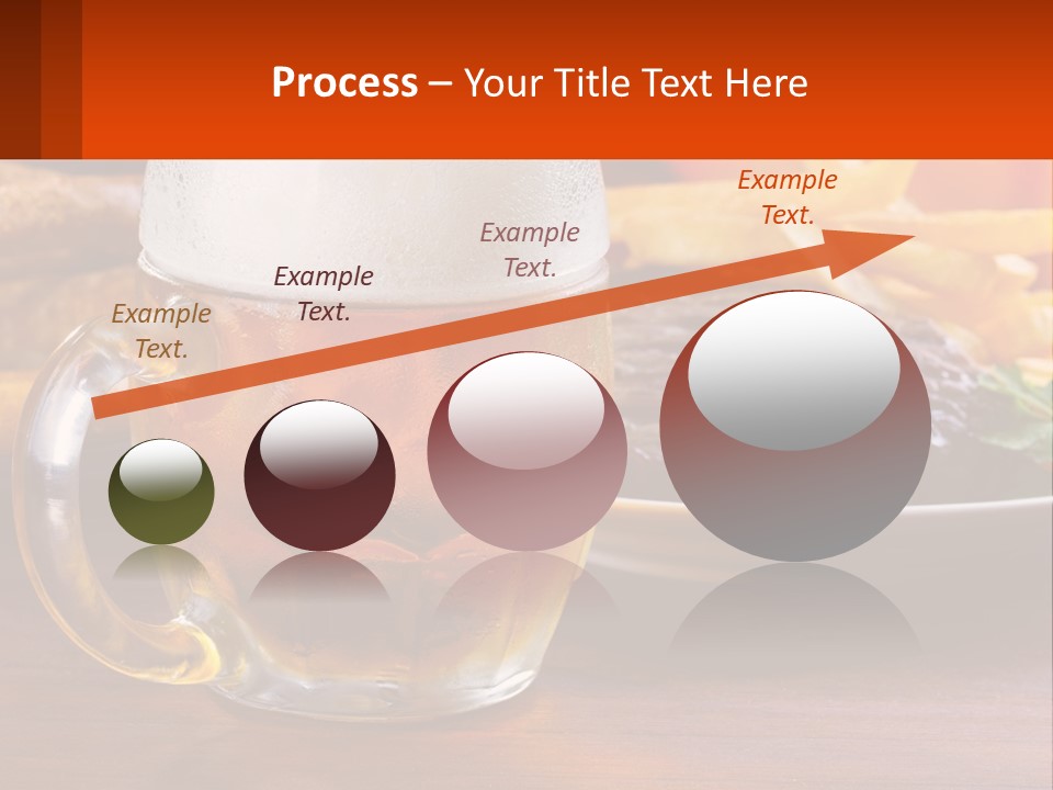 A Plate Of Food And A Glass Of Beer On A Table PowerPoint Template