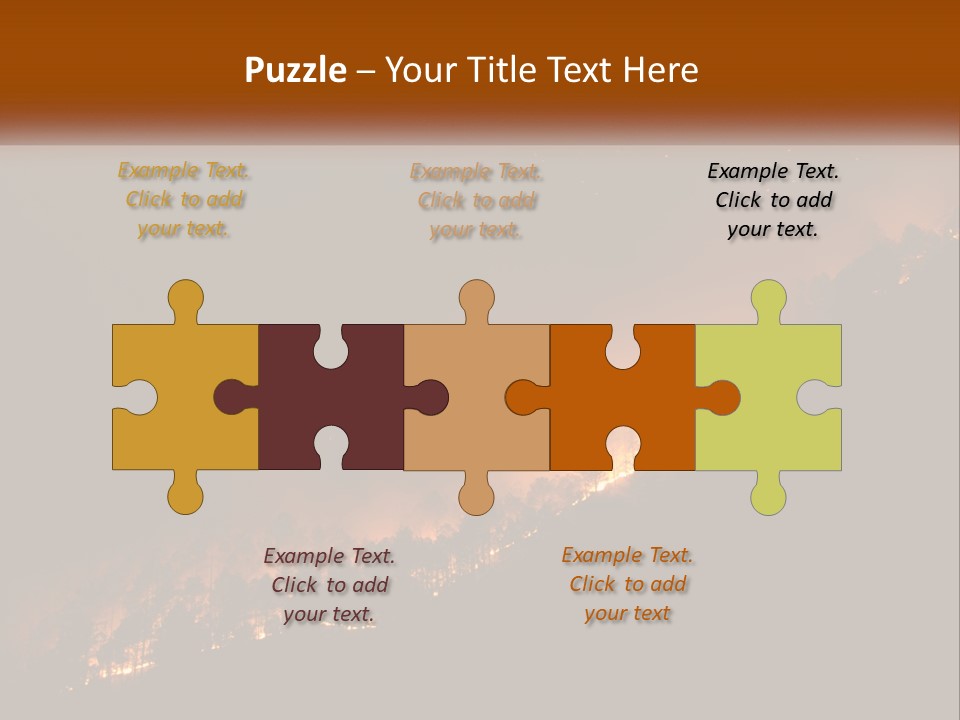 A Fire Burning In The Night With A Sky Background PowerPoint Template