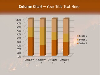 A Fire Burning In The Night With A Sky Background PowerPoint Template