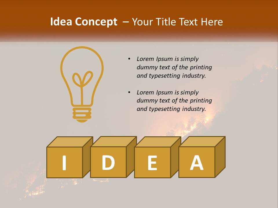 A Fire Burning In The Night With A Sky Background PowerPoint Template