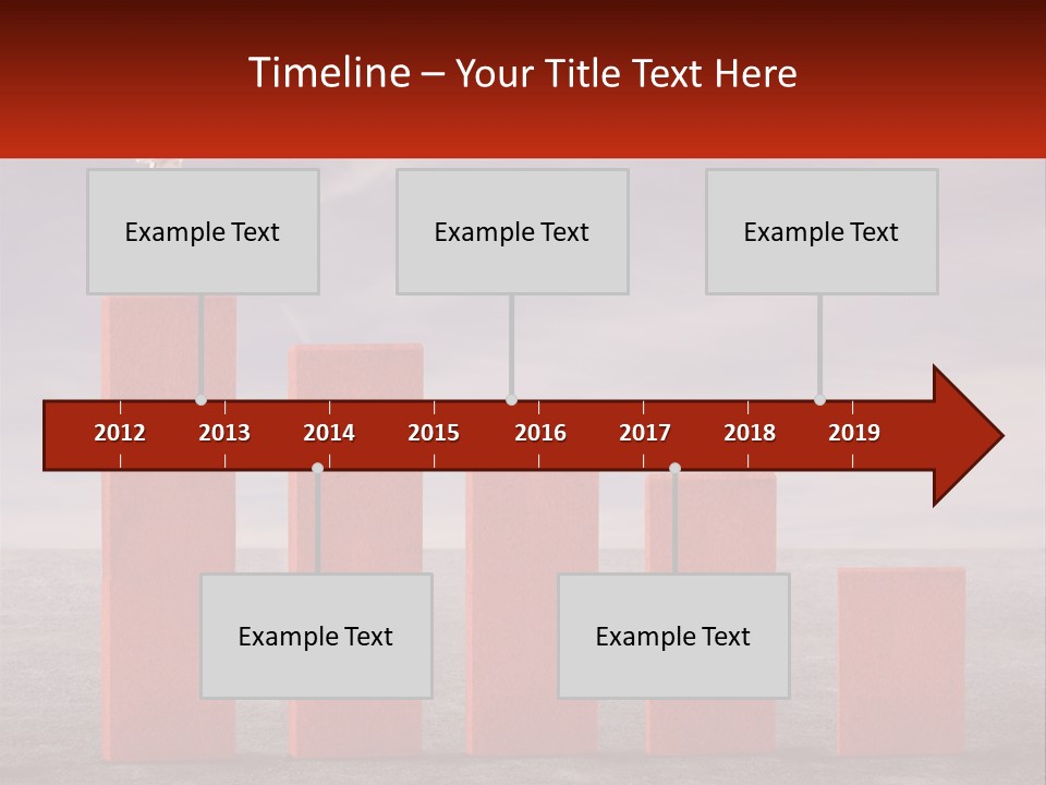 A Man Standing On Top Of A Red Bar Chart PowerPoint Template