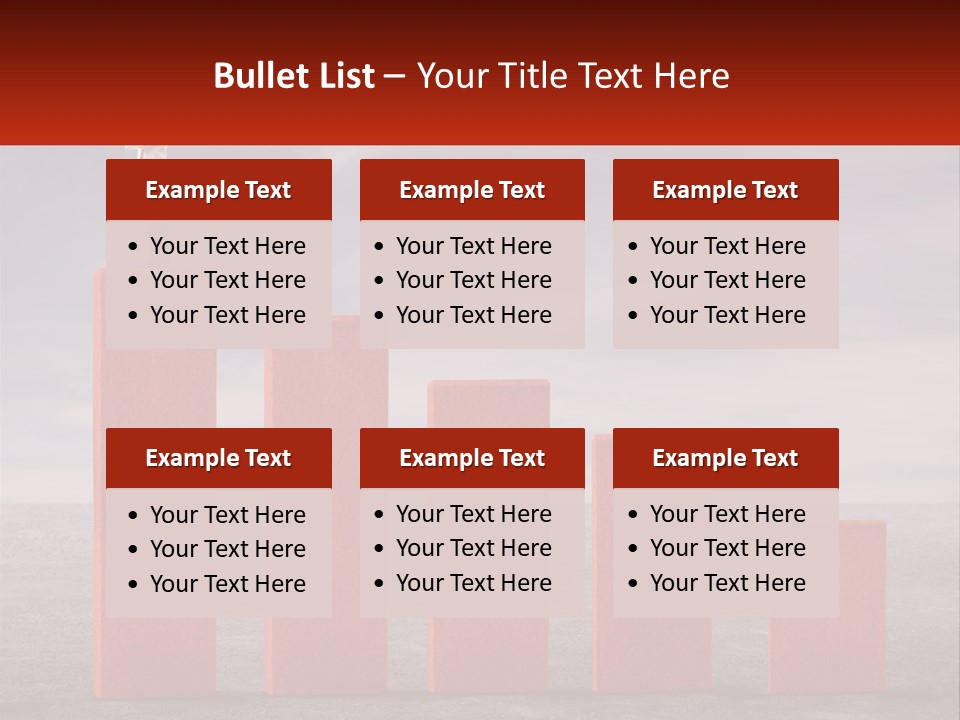 A Man Standing On Top Of A Red Bar Chart PowerPoint Template
