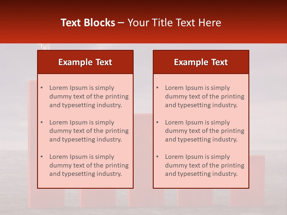 A Man Standing On Top Of A Red Bar Chart PowerPoint Template
